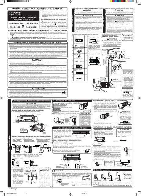 ( ) split unit air conditioner installation manual for service personnel ...