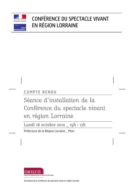 ConfÃ©rence du spectacle vivant en rÃ©gion Lorraine - Arteca