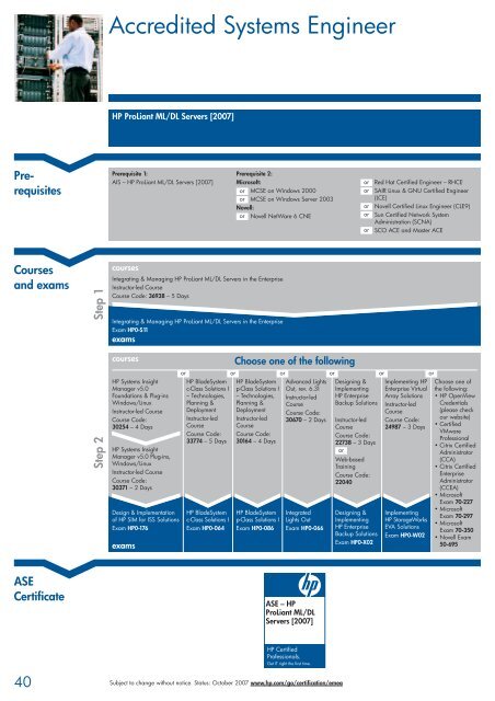 HP Certified Professional Program - Hewlett Packard