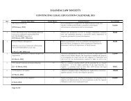 ULS 2013 CLE Calendar - Uganda Law Society