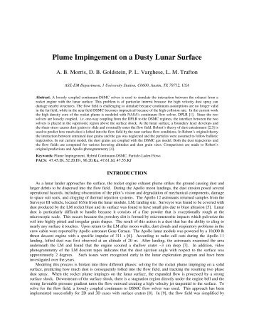 Plume Impingement on a Dusty Lunar Surface - Computational Fluid ...