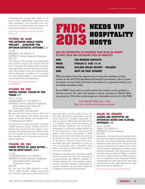 registration brochure - Florida National Dental Convention