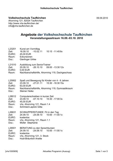 Informationen... - Taufkirchen-Guide