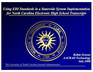 Using EDI Standards in a Statewide System ... - AACRAO