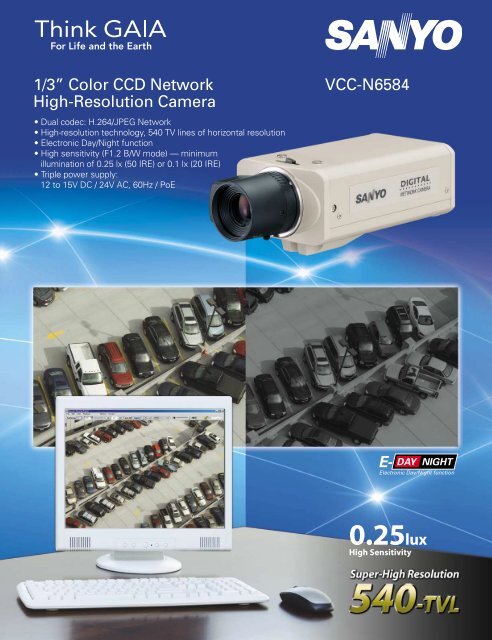 1/3” Color CCD Network High-Resolution Camera VCC-N6584