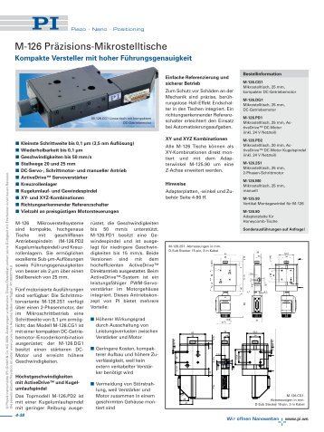 M-126 Präzisions-Mikrostelltische(PDF) - PI