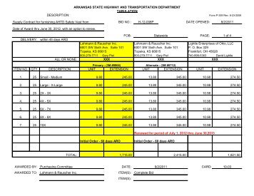 bid quote tabulation form item solid waste collection