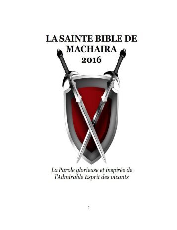 La Sainte Bible de Machaira 2016