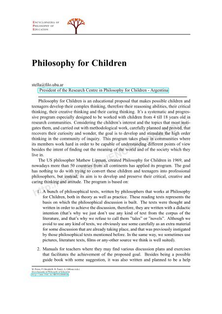 Philosophy for Children