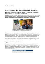 Der PC ebnet der Kurzsichtigkeit den Weg