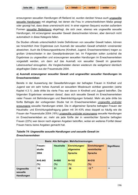 "Langfassung der Studie zur Lebenssituation von Frauen mit ...