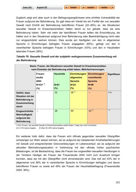 "Langfassung der Studie zur Lebenssituation von Frauen mit ...