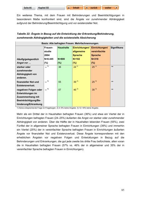 "Langfassung der Studie zur Lebenssituation von Frauen mit ...