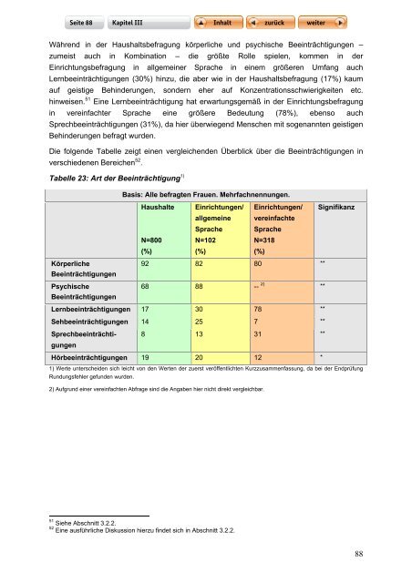 "Langfassung der Studie zur Lebenssituation von Frauen mit ...