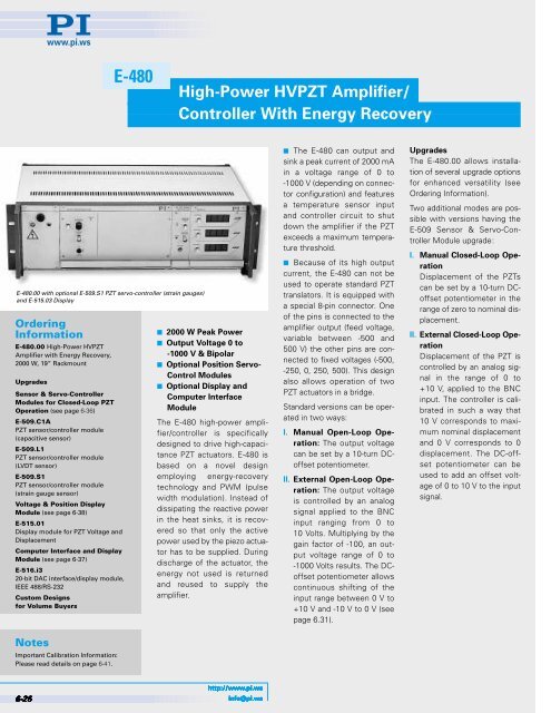 LVPZT Amplifier Module - PI