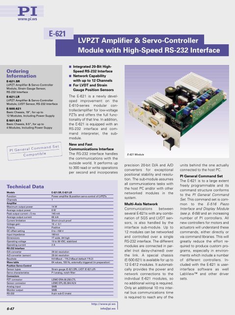 LVPZT Amplifier Module - PI