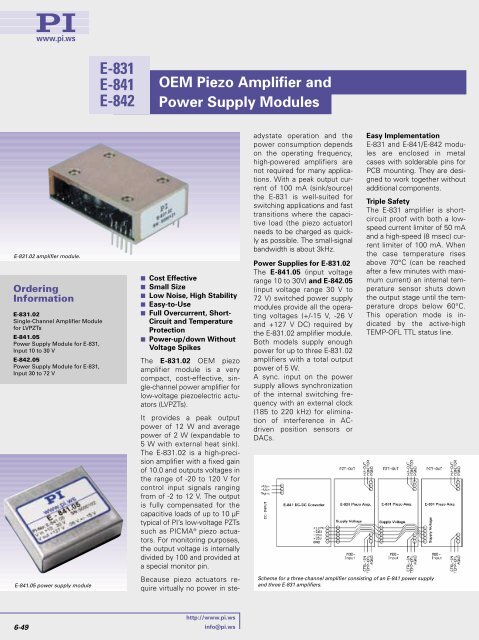 LVPZT Amplifier Module - PI