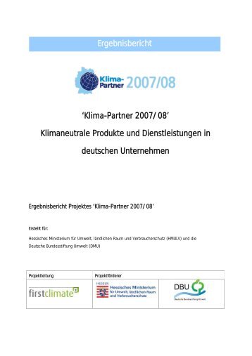 'Klima-Partner 2007/08' Klimaneutrale Produkte und ...