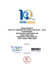 regulamento copa tv tribuna de futsal escolar - Globo.com