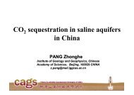 CO2 storage in sala-aquifer in China - CAGS