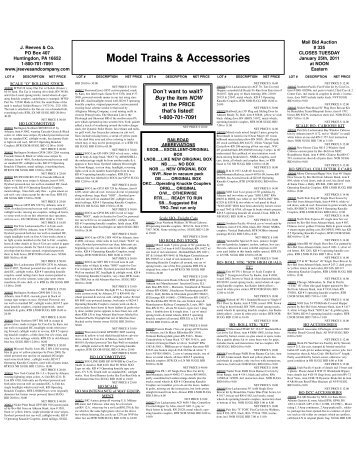 Model Trains & Accessories - J. Reeves & Co.