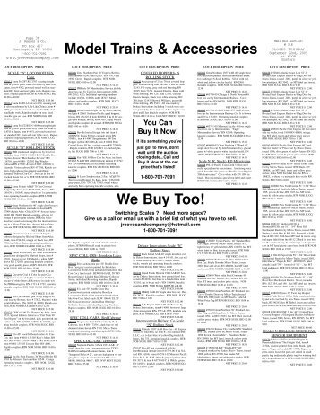 Model Trains & Accessories We Buy Too! - J. Reeves & Co.