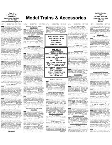 Model Trains & Accessories - J. Reeves & Co.