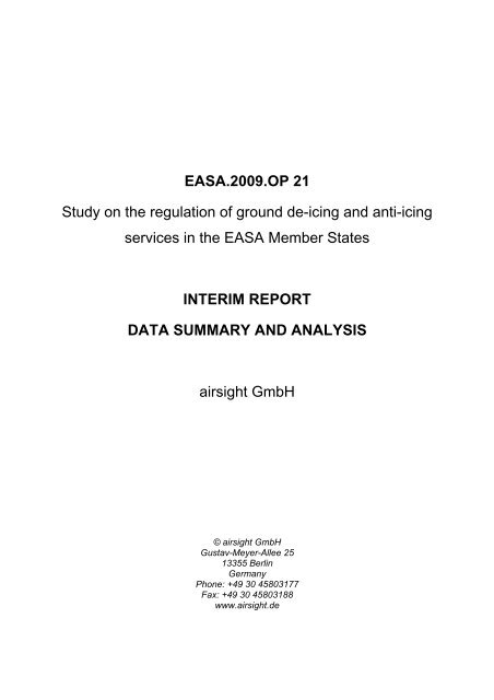 Interim Report - Introduction - EASA