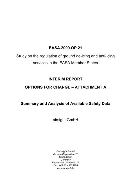 Interim Report - Introduction - EASA