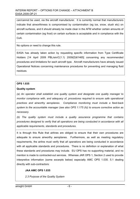 Interim Report - Introduction - EASA