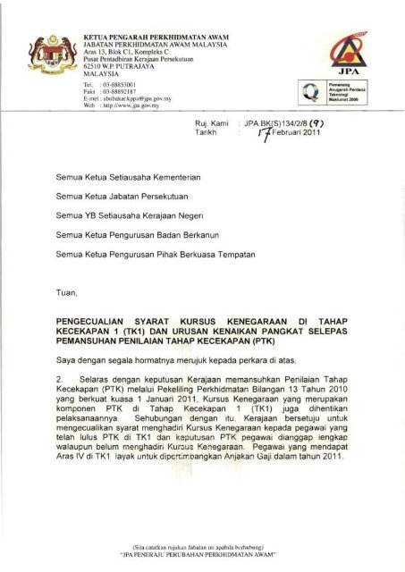 Surat Jpa S 187 20 Jld.18 2 Bertarikh 16.01.2019
