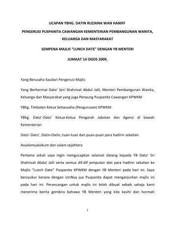 Ucapan Pengerusi Sempena Mesyuarat Agung ke-6 