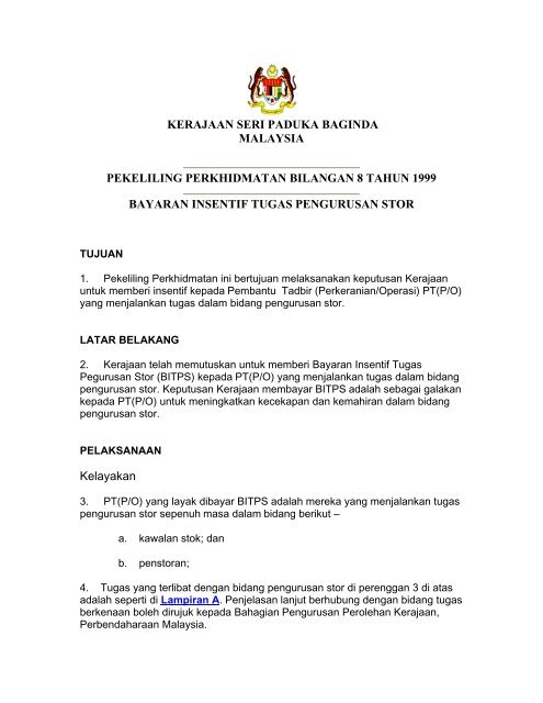 KERAJAAN SERI PADUKA BAGINDA MALAYSIA ... - kpwkm