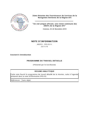 NOTE D'INFORMATION - asecna