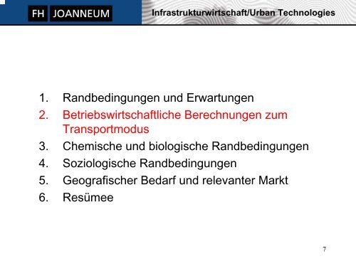 Infrastrukturwirtschaft/Urban Technologies