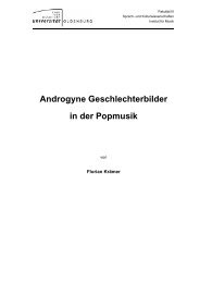 Androgyne Geschlechterbilder in der Popmusik - Florian T. KrÃ¤mer