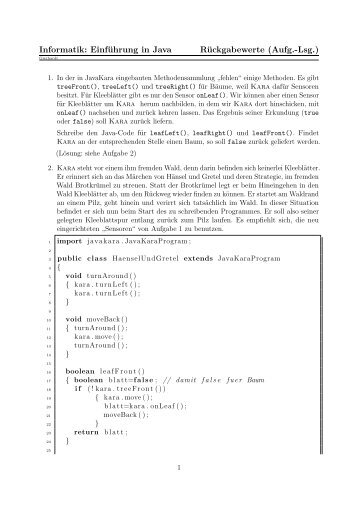 Informatik: EinfÃ¼hrung in Java RÃ¼ckgabewerte (Aufg.-Lsg.)