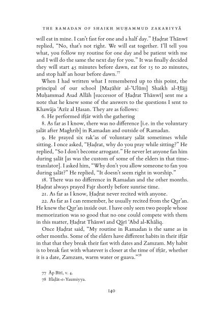 TheRamadan of Shaykh Al-Hadith Ml ZakariyyaKandelwi by Dr Muhammad Ismail Memon Madani