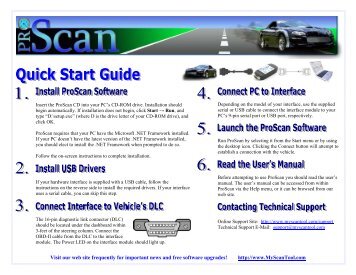 Quick Start Guide : ProScan Scan Tool with USB Interface