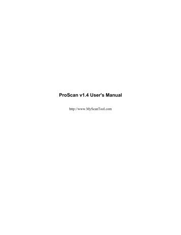 ProScan v1.4 User's Manual