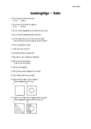 Instuderingsfrågor – Krafter - lagnebo.se