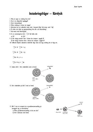 Instuderingsfrågor – Kärnfysik - lagnebo.se