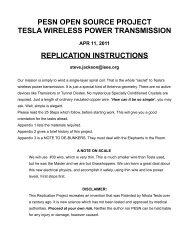pesn open source project tesla wireless power transmission