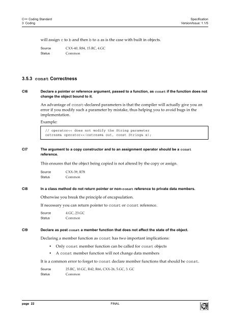 C++ Coding Standard Specification - CERN