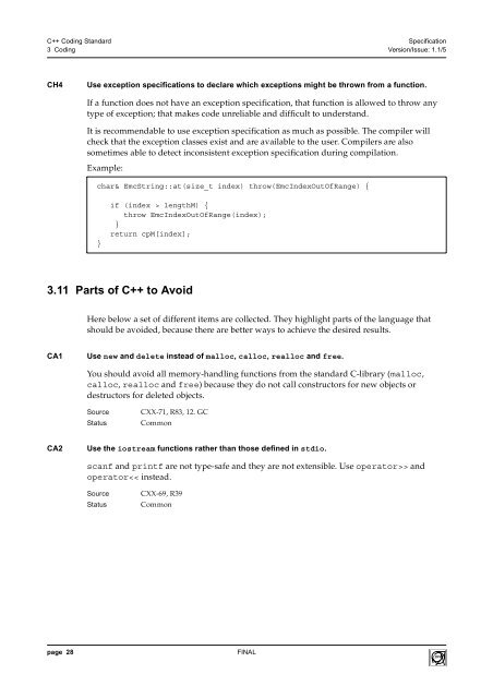 C++ Coding Standard Specification - CERN