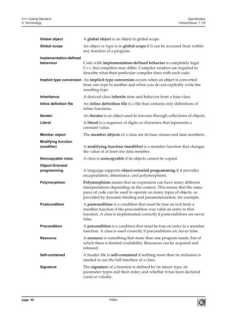 C++ Coding Standard Specification - CERN