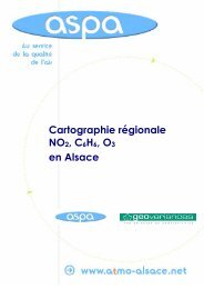 Cartographie régionale NO2, C6H6, O3 en Alsace - Aspa