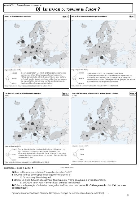 d) les espaces du tourisme en europe - cours et espace de ...