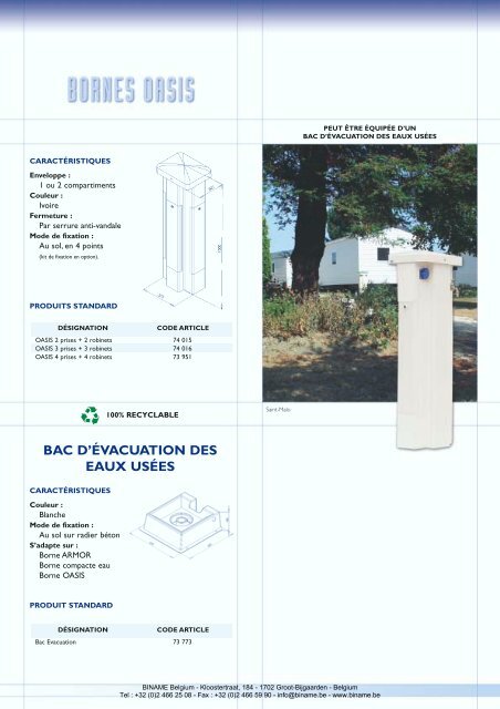 bornes compactes eau - Biname