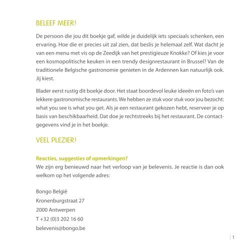 BELEEF MEER ! VEEL PLEZIER ! - Bongo
